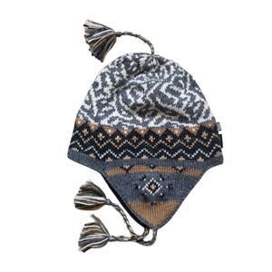 Icelandic Design Tassel Beanie Wool Knit Fair Isle Earflap Multicolor One Size